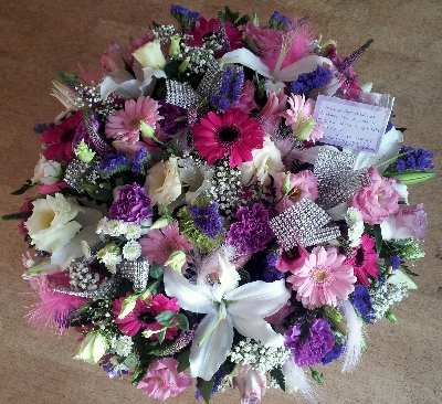18 inch Large pink and purple 'Sparkle' posy