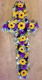 4' mixed flower cross