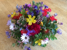 Large summer garden flowers posy