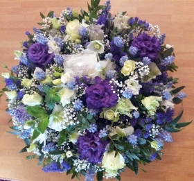 18 inch large purple and blue posy